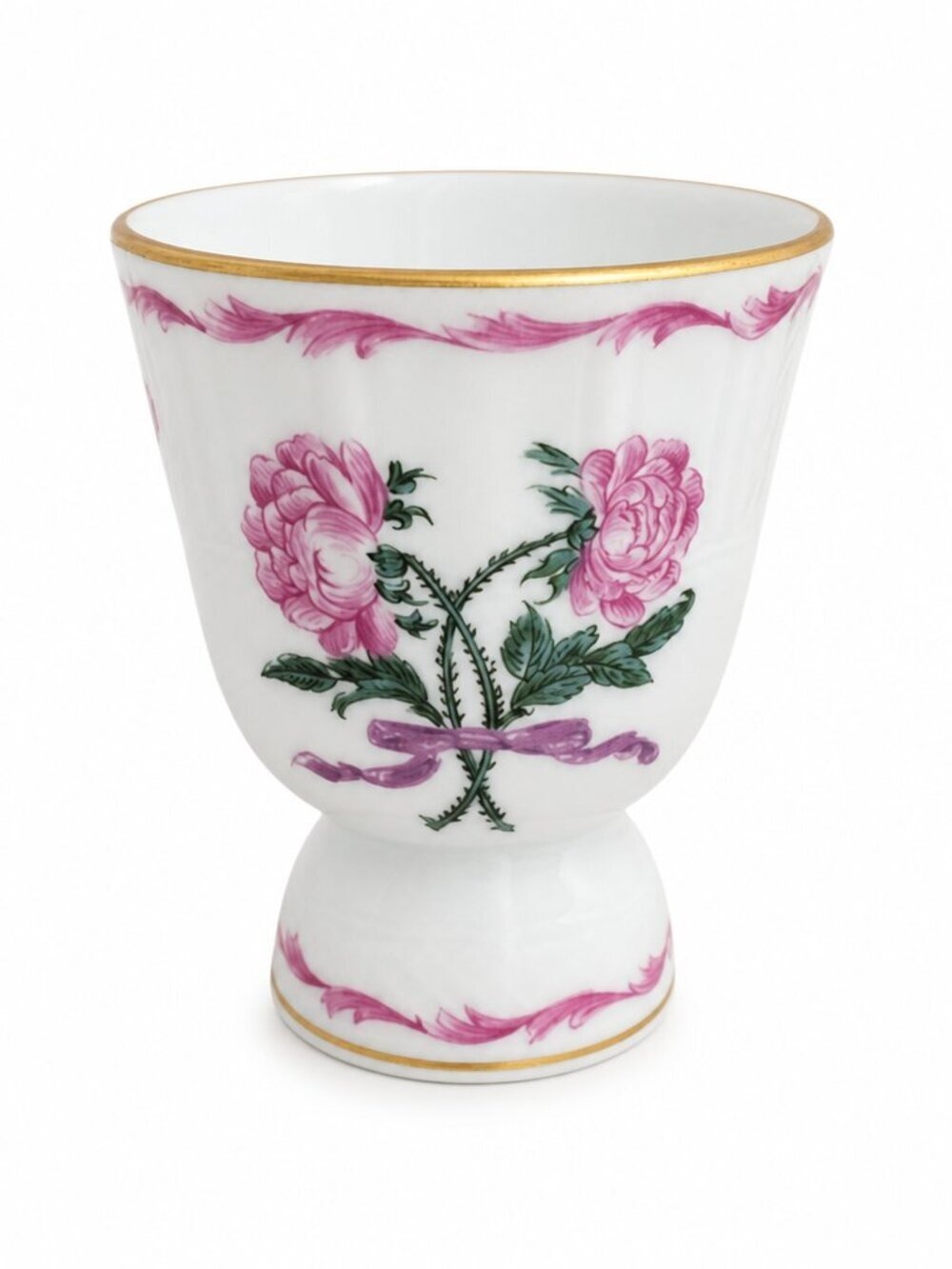Vintage Bernardaud Limoges Les Deux Roses Double Egg Cup | Porcelain Collectible